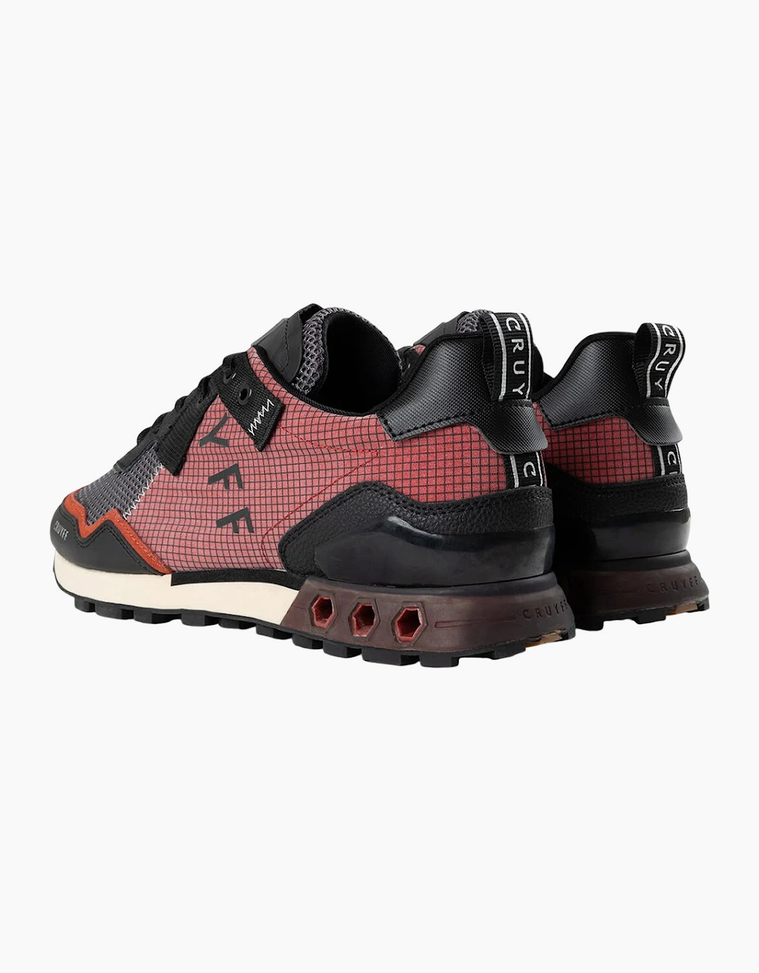 CRUYFF Mens Trainers Superbia Hex-Tech Lace Up dark grey red ochre UK Size