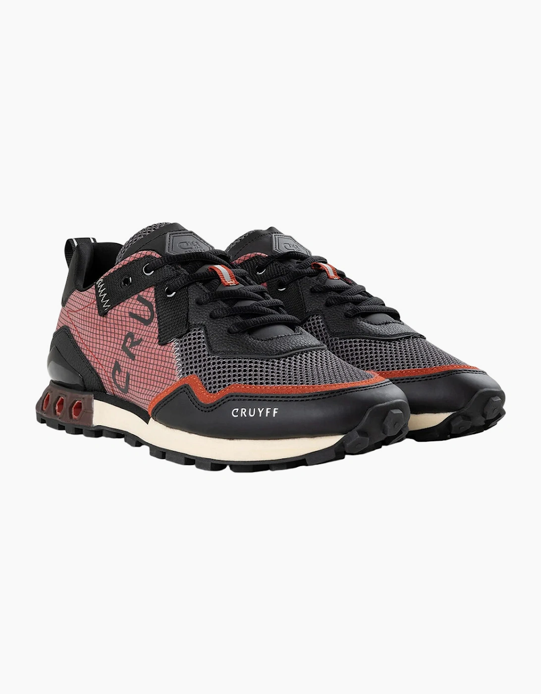 CRUYFF Mens Trainers Superbia Hex-Tech Lace Up dark grey red ochre UK Size