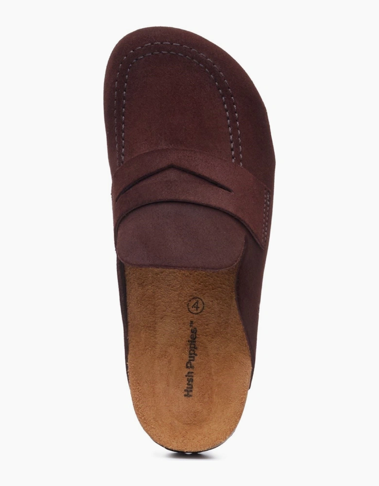 Hush Puppies Briar Closed Toe Suede Women's CHOCOLATE Mules
