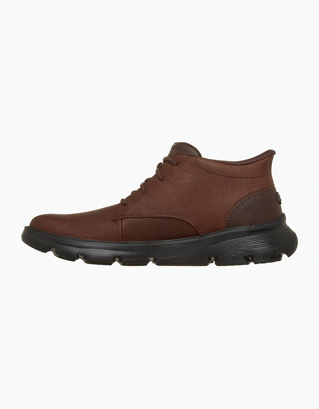 Skechers Arch Fit Garza Ridley Leather Men's Brown Ankle Boots