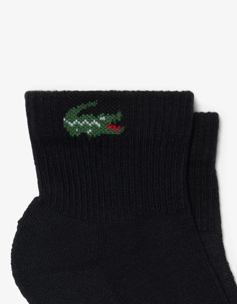 Lacoste 3-Pack Mid-Length Mens Sport Socks - Black 031