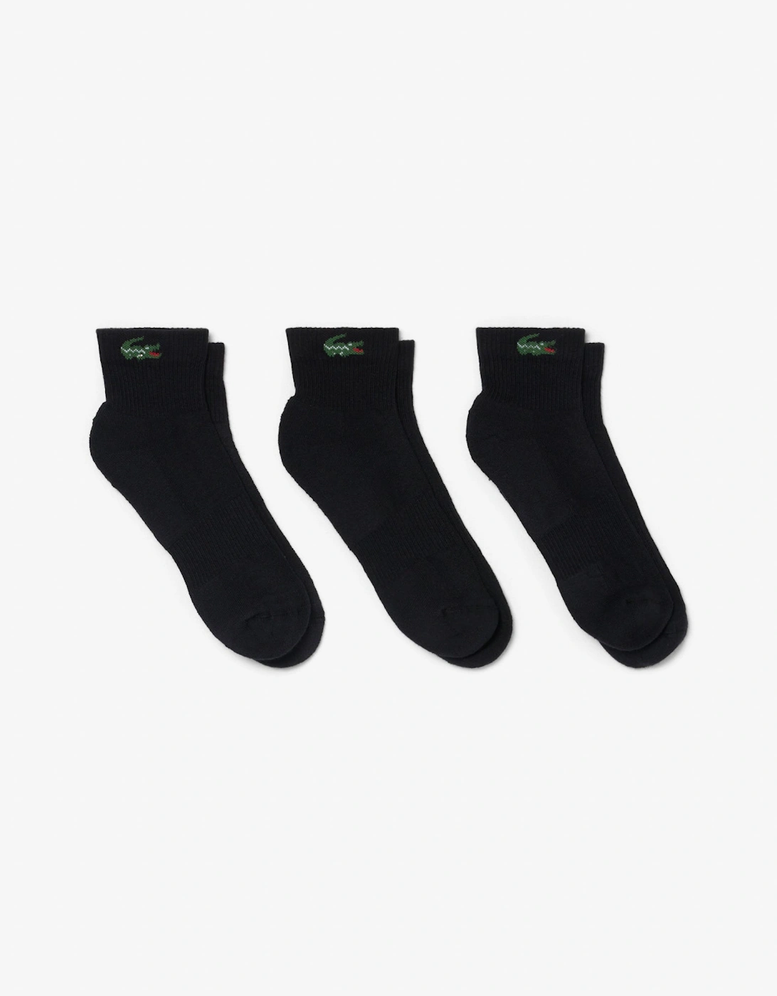 Lacoste 3-Pack Mid-Length Mens Sport Socks - Black 031
