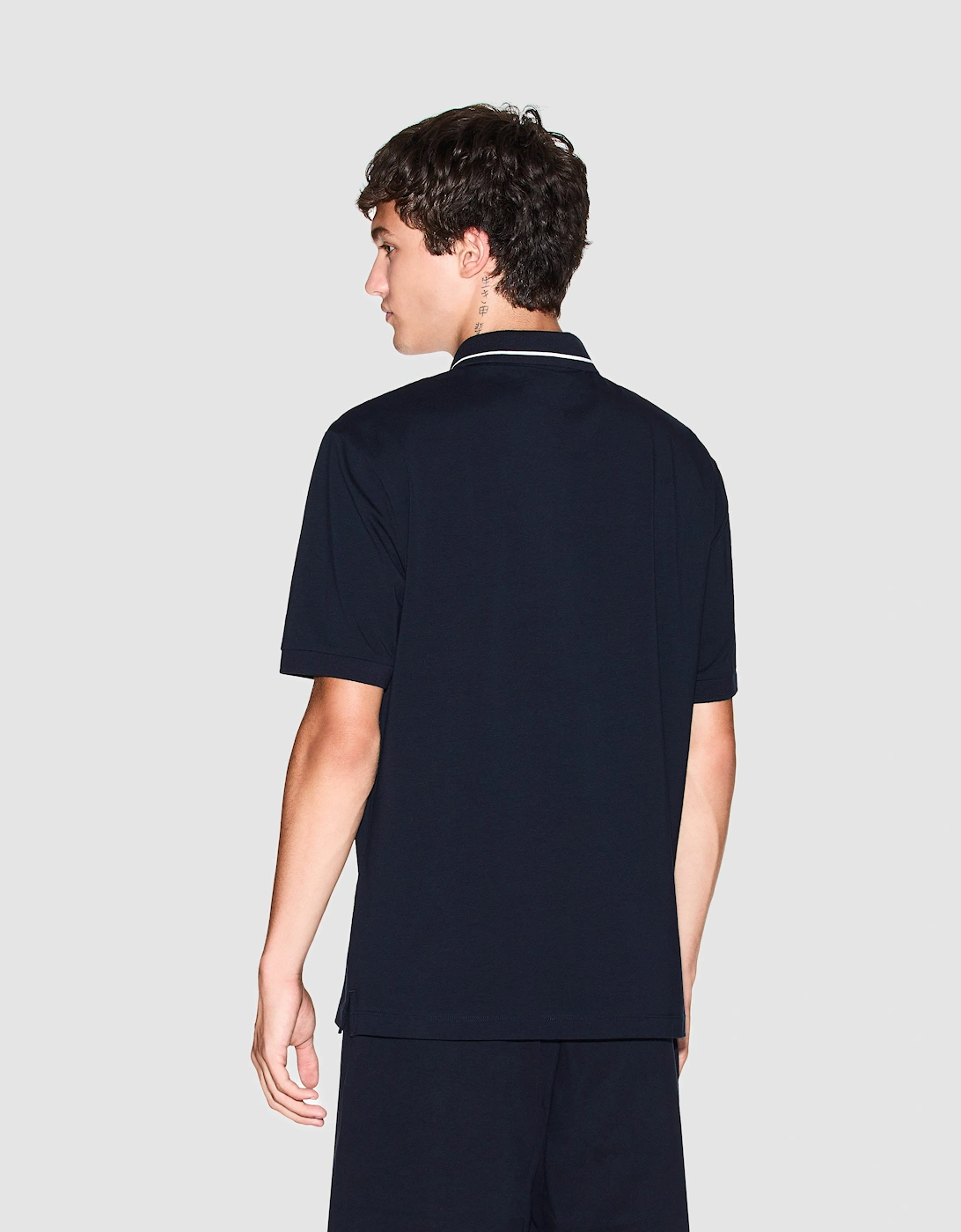 Armani Exchange Mens Milano/New York Polo Shirt with Contrast Tipping - Deep Navy UB101