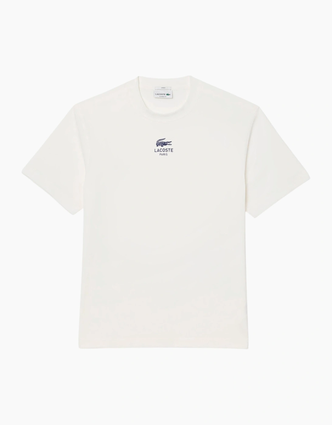 Lacoste Mens T Shirt TH2739 Signature Print Classic Fit Crew Neck Summer Tee