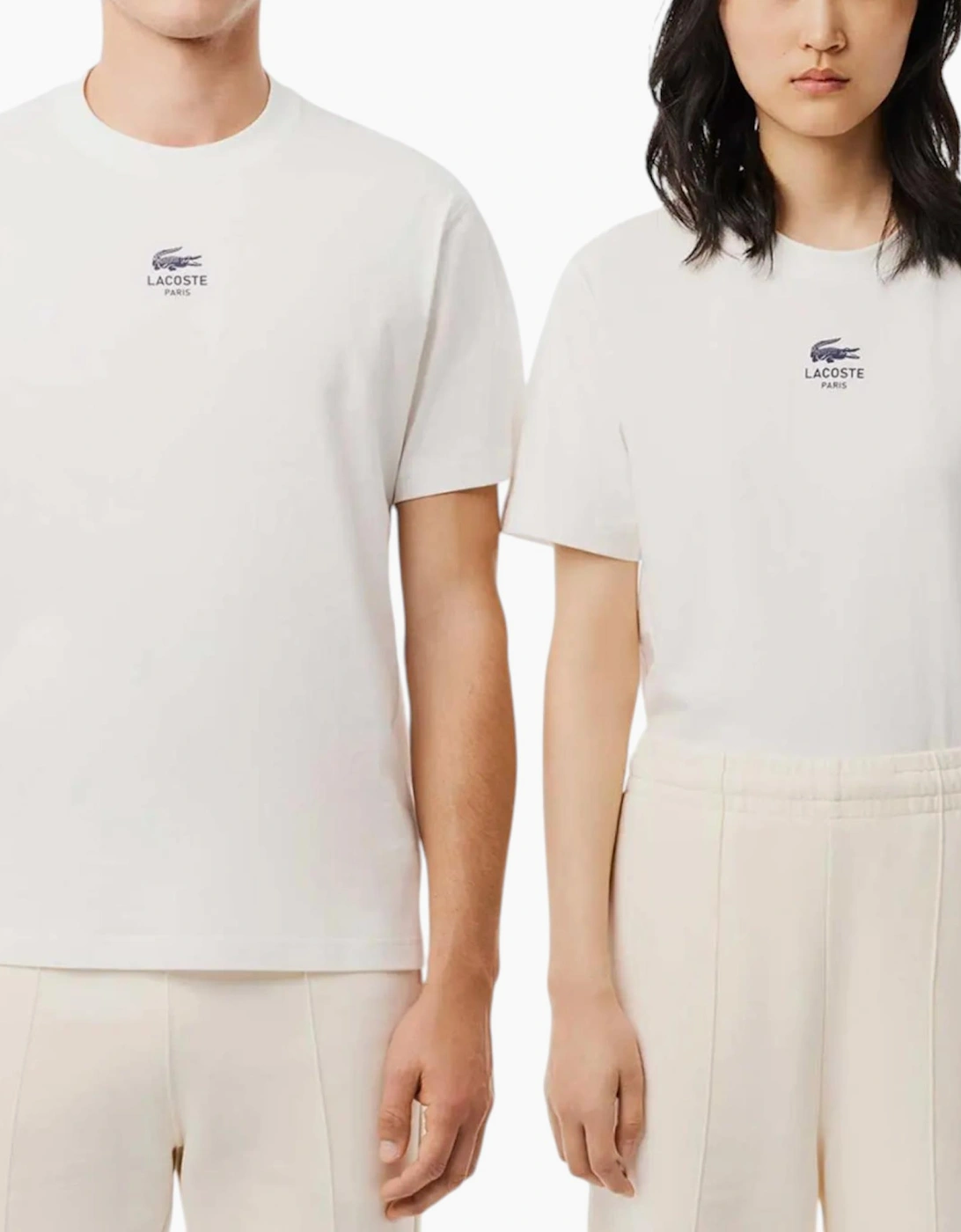 Lacoste Mens T Shirt TH2739 Signature Print Classic Fit Crew Neck Summer Tee