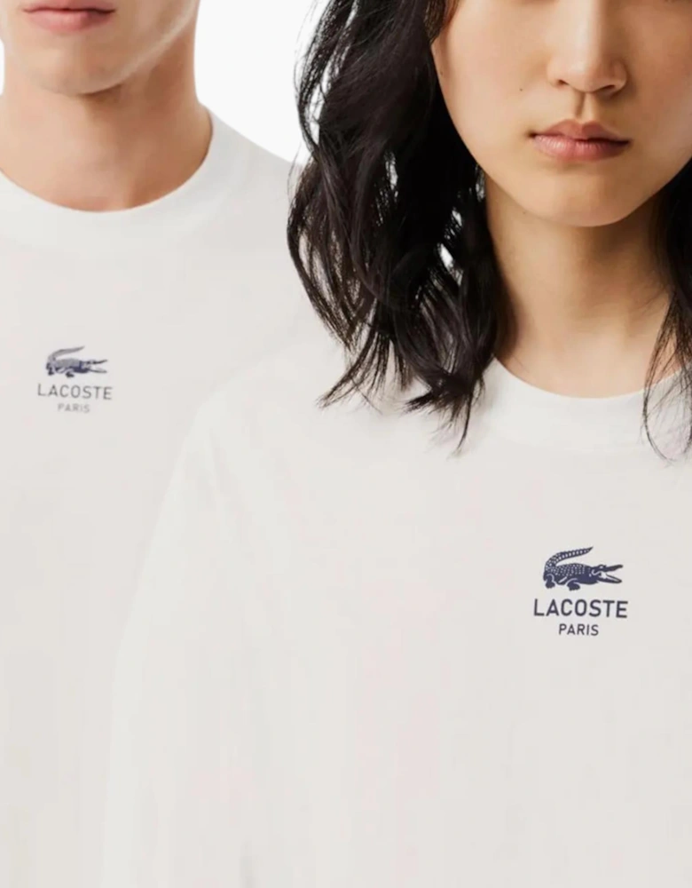 Lacoste Mens T Shirt TH2739 Signature Print Classic Fit Crew Neck Summer Tee