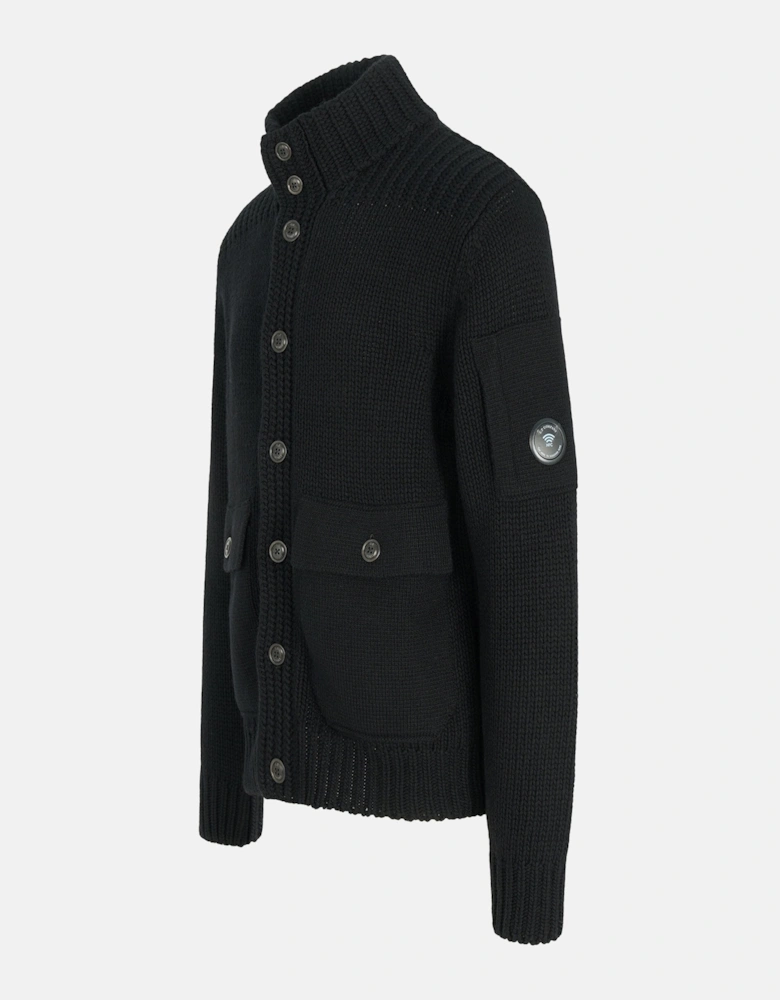 Lamsbwool GRS Button Lens Sweater Black