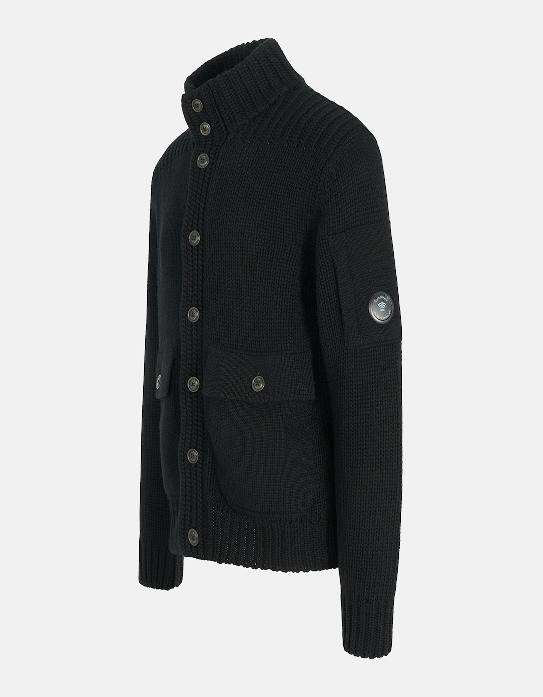 Lamsbwool GRS Button Lens Sweater Black