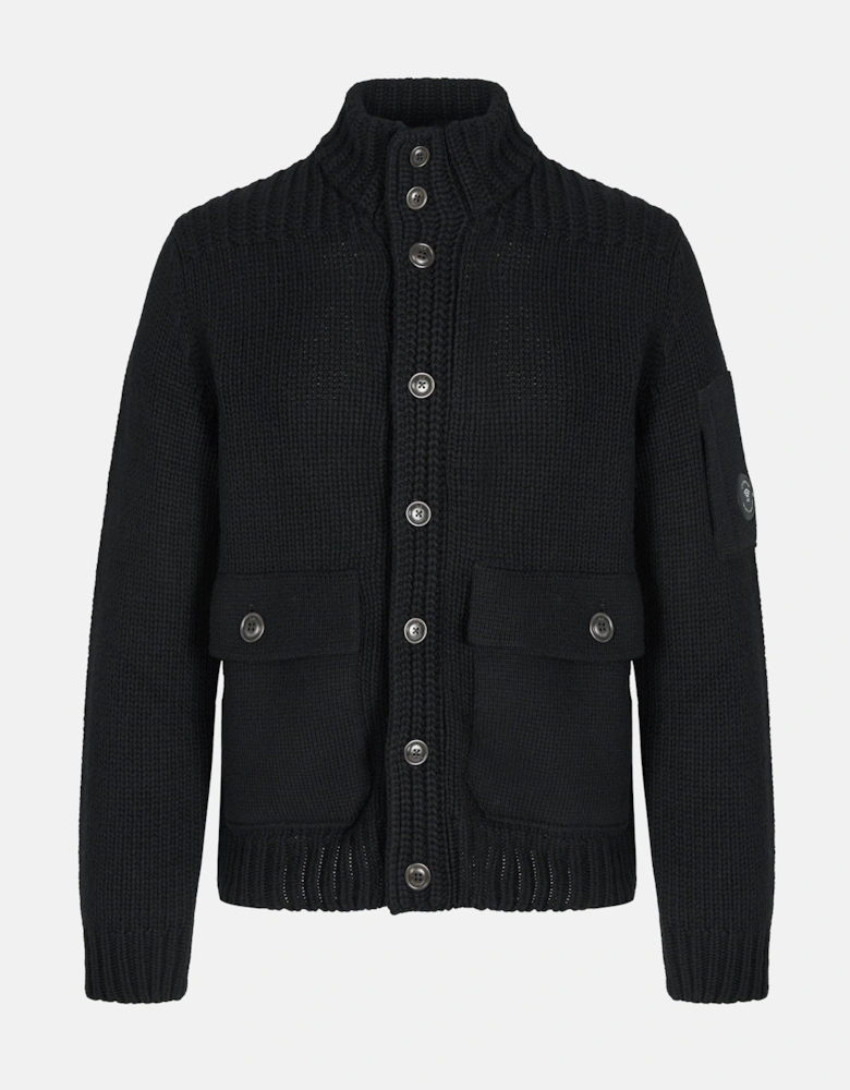 Lamsbwool GRS Button Lens Sweater Black
