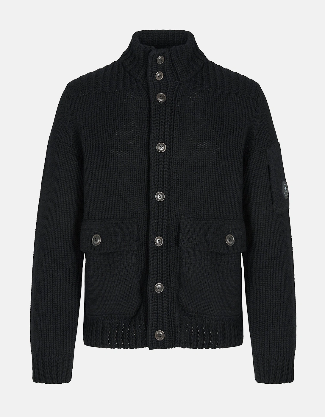 Lamsbwool GRS Button Lens Sweater Black