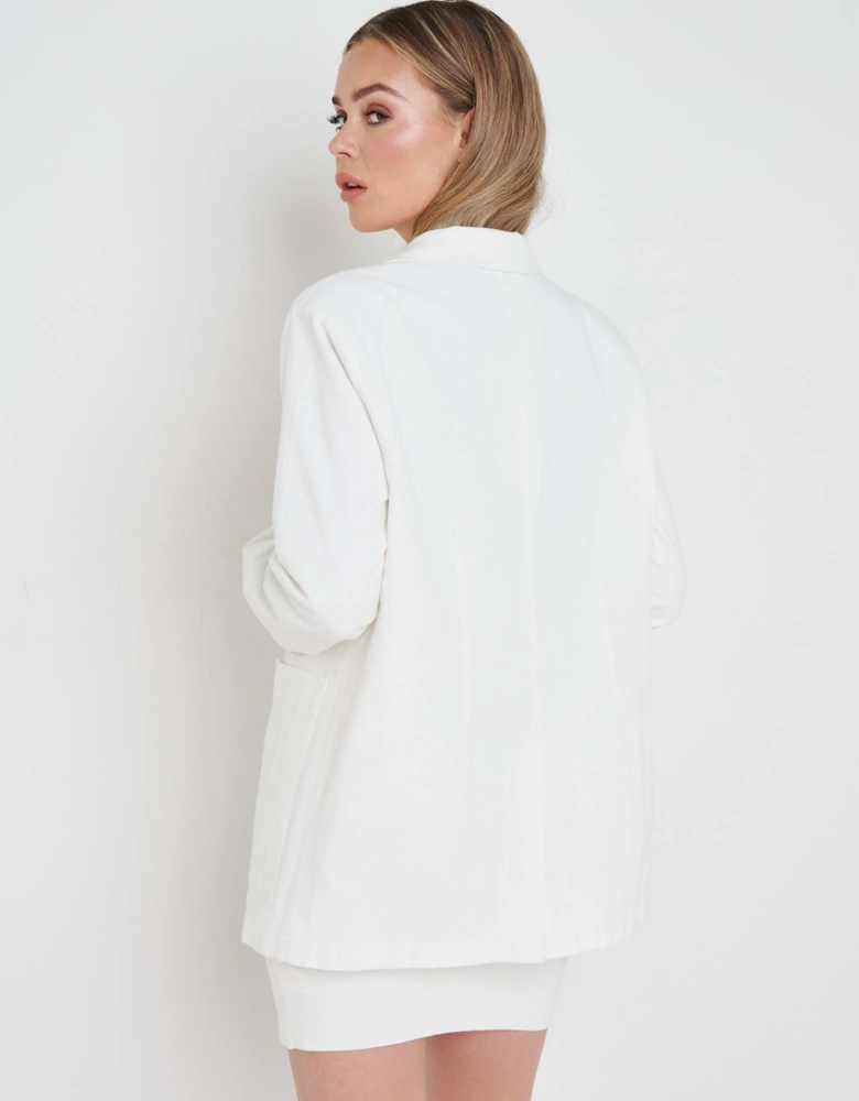 Dylan Dad Linen Blazer - Cream