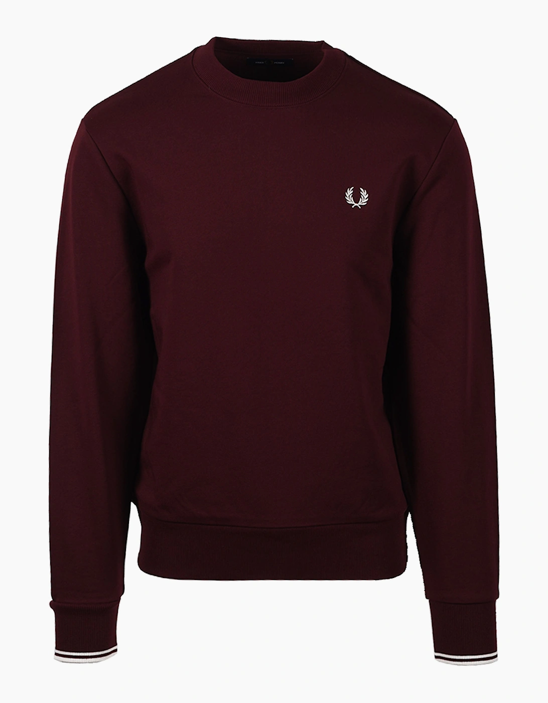 FRED PERRY CREW NECK SWEATSHIRT OXBLOOD/ECRU, 4 of 3