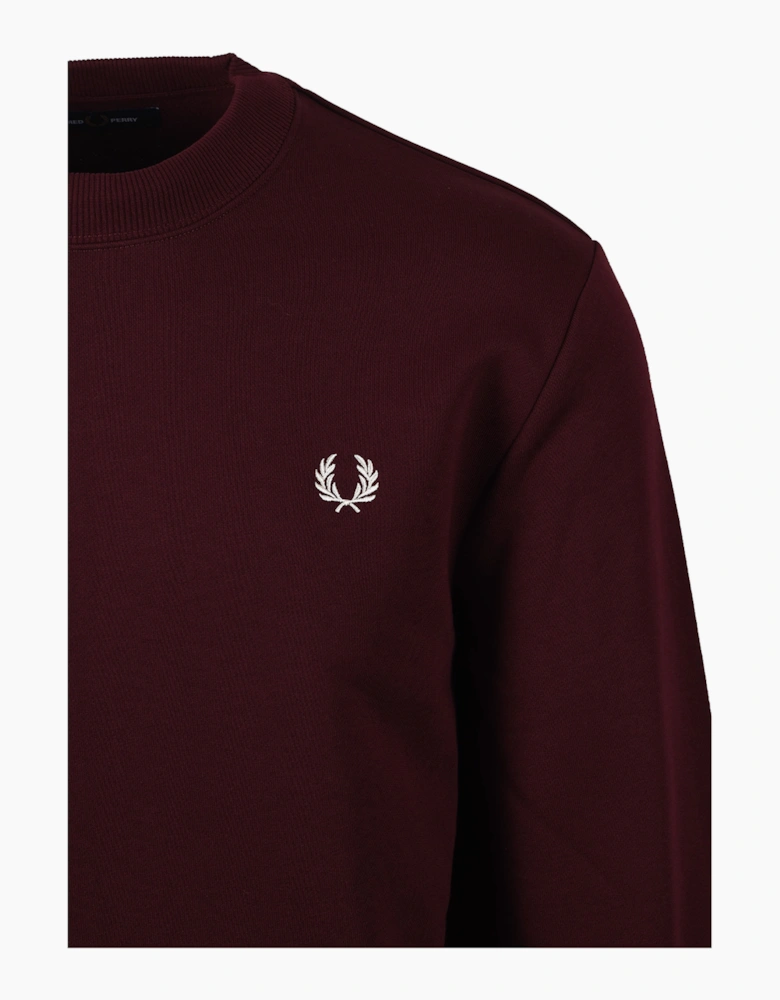 FRED PERRY CREW NECK SWEATSHIRT OXBLOOD/ECRU