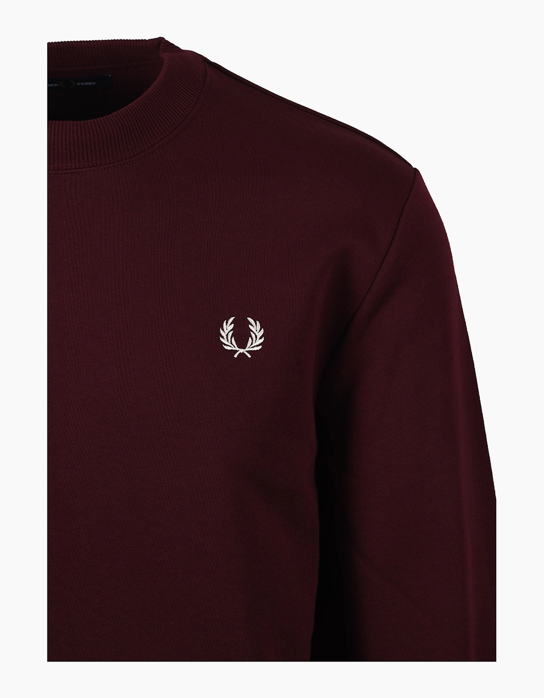 FRED PERRY CREW NECK SWEATSHIRT OXBLOOD/ECRU