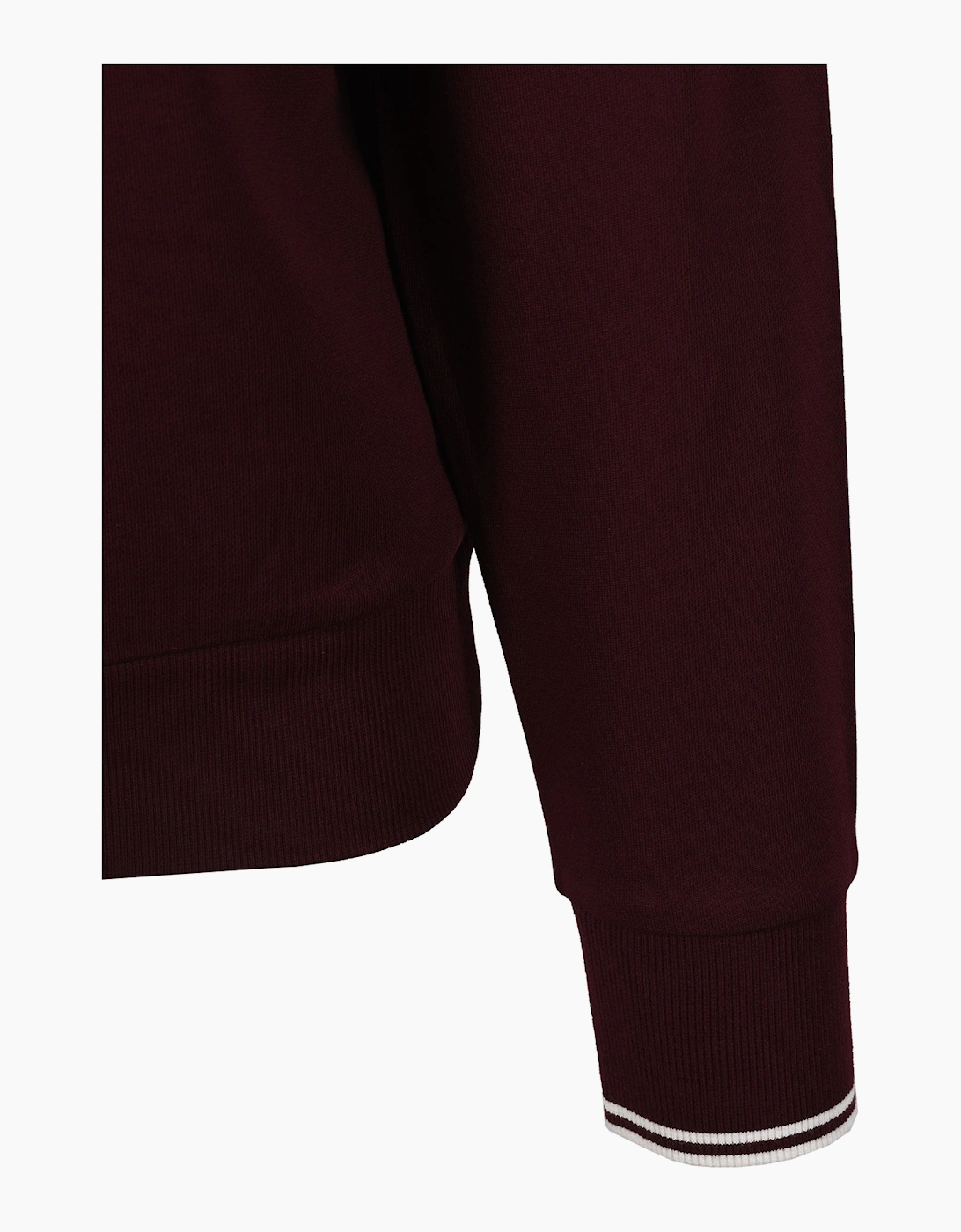 FRED PERRY CREW NECK SWEATSHIRT OXBLOOD/ECRU