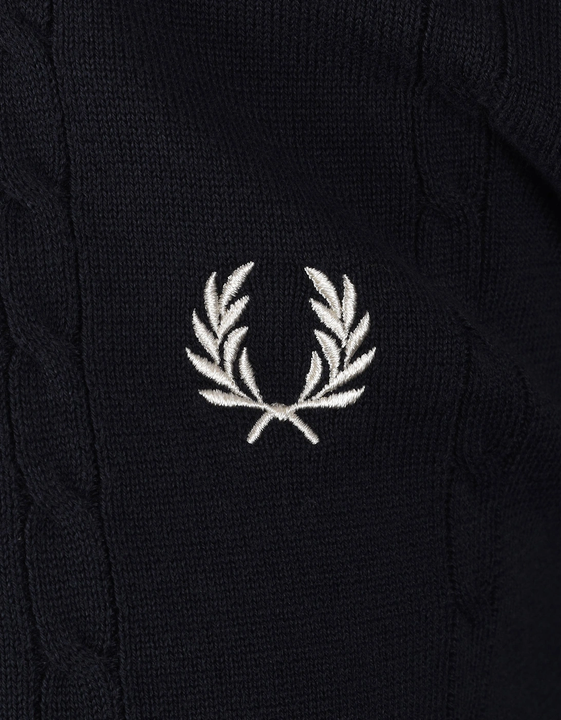 FRED PERRY CABLE KNITTED SHIRT NAVY