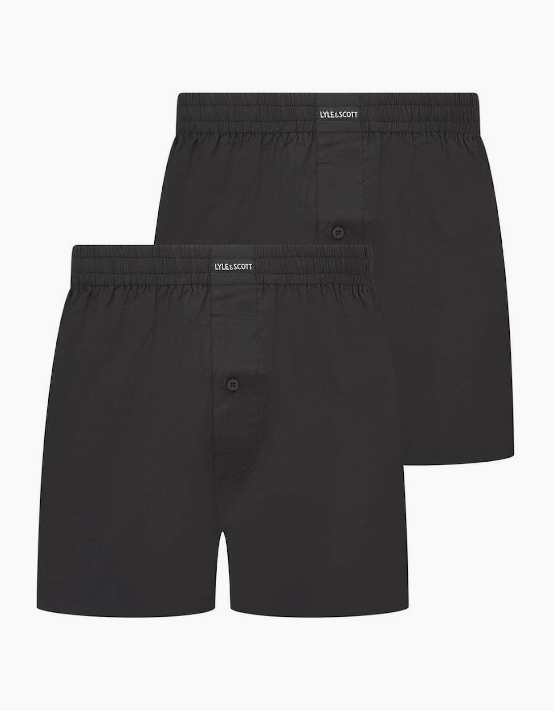Lyle And Scott Men's Black Woven Boxer - Size 32/34/35