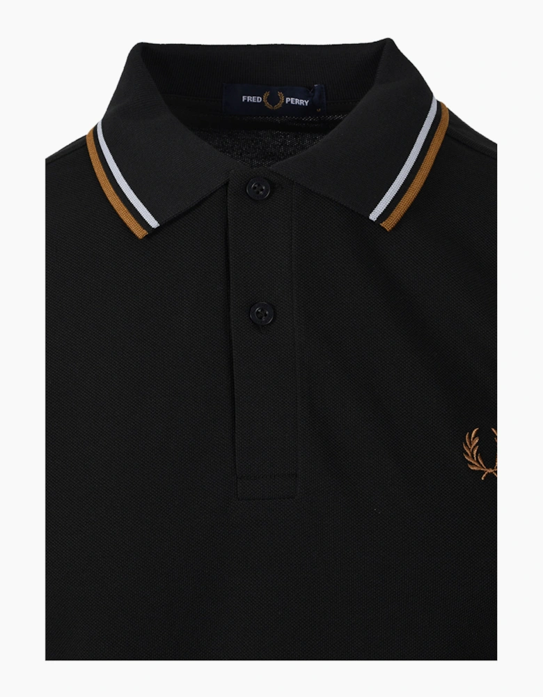 FRED PERRY TWIN TIPPED POLO NIGHT GREEN/ DUSKY BLUE/ DARK