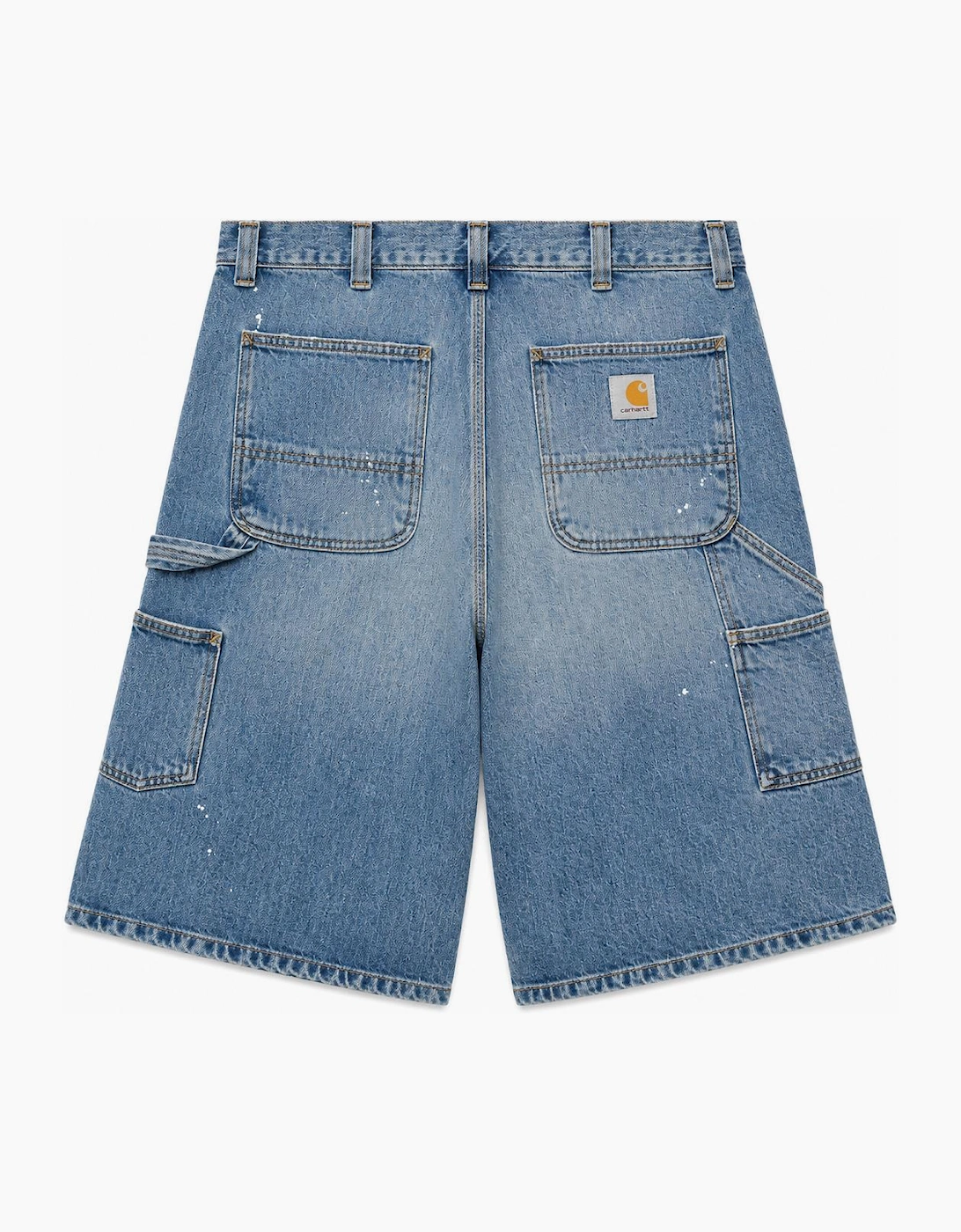 Carhartt WIP Denim OG Single Knee Short Blue Destroy Wash Splatter