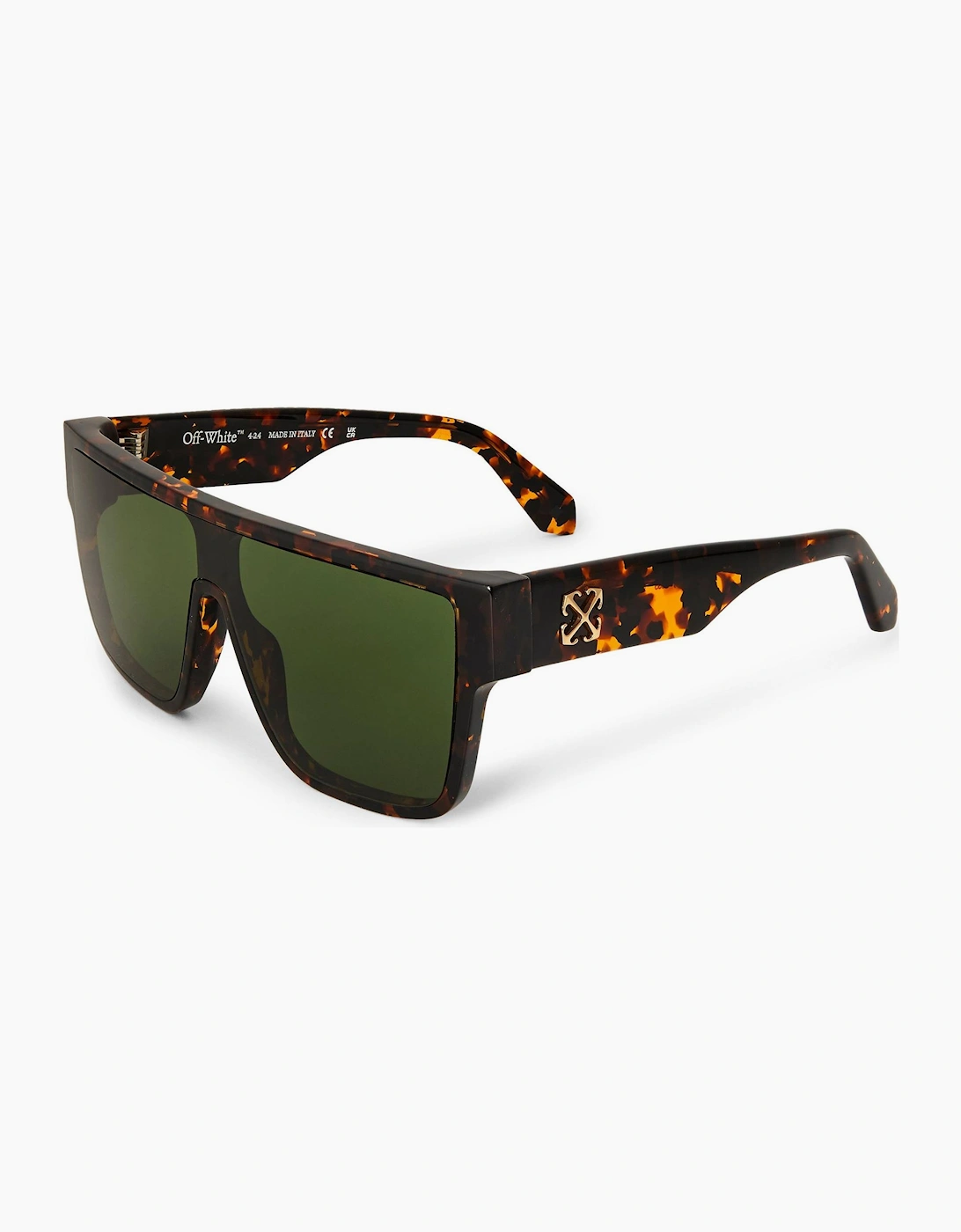 Off-White Men's Havana Green Square Sunglasses - Size: One Size
