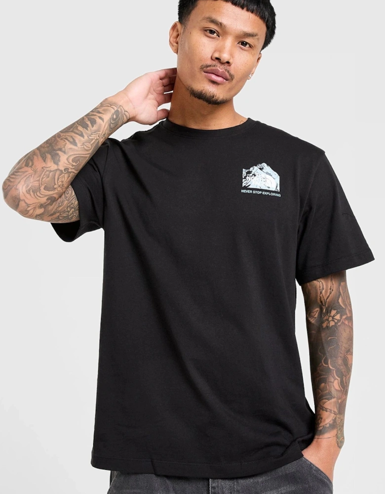 The North Face Mens Dark Matter Mountain Logo SS in Black