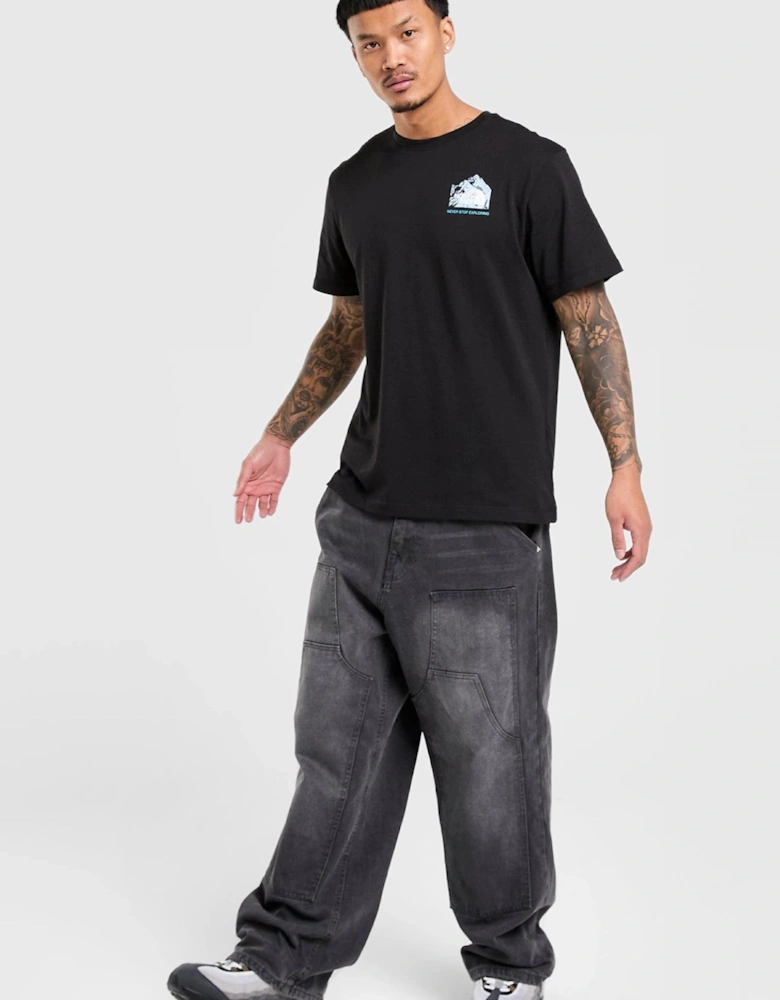 The North Face Mens Dark Matter Mountain Logo SS in Black
