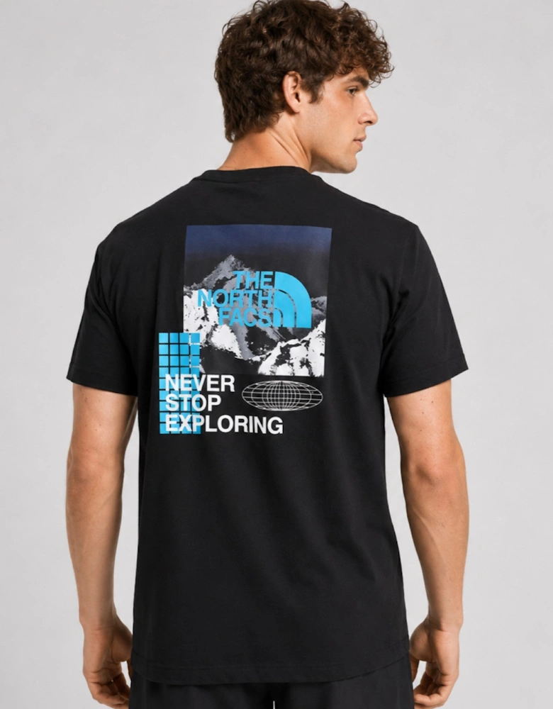 The North Face Mens Energy Graphic Mountain Logo T-Shirt in Black