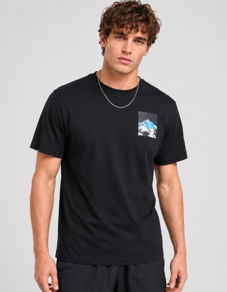 The North Face Mens Energy Graphic Mountain Logo T-Shirt in Black