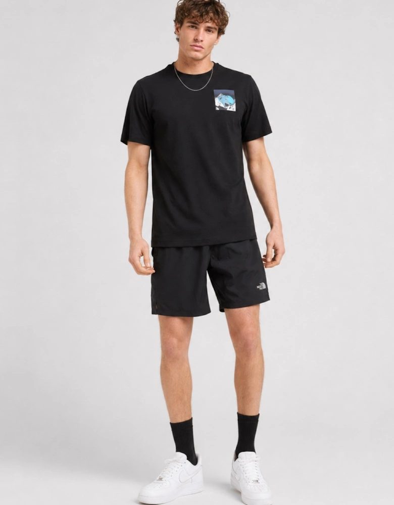 The North Face Mens Energy Graphic Mountain Logo T-Shirt in Black