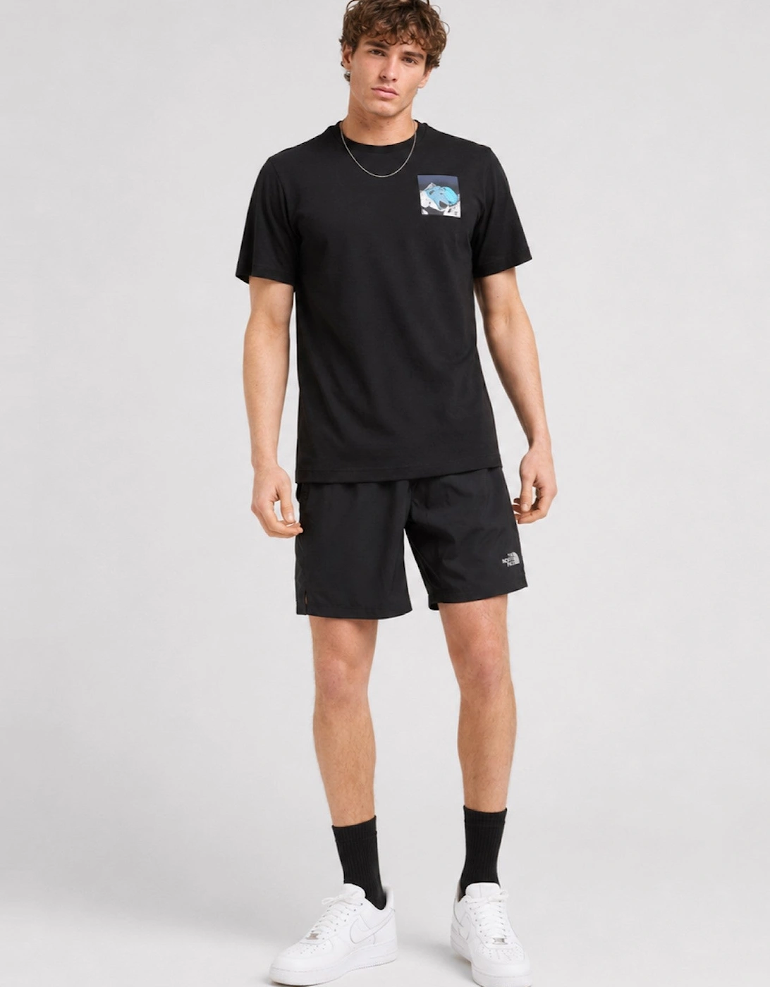 The North Face Mens Energy Graphic Mountain Logo T-Shirt in Black