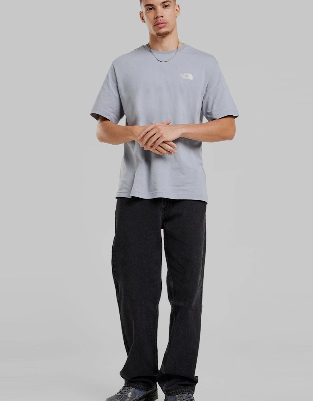 The North Face Mens Globe Reload Relaxed Crew Neck T-Shirt in Cool Grey
