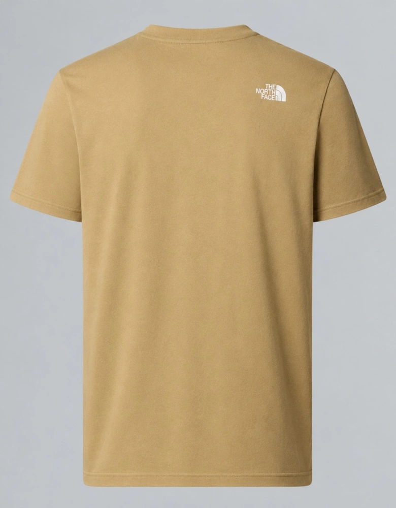 The North Face Mens M New Peak SS T-shirt in Khaki Stone