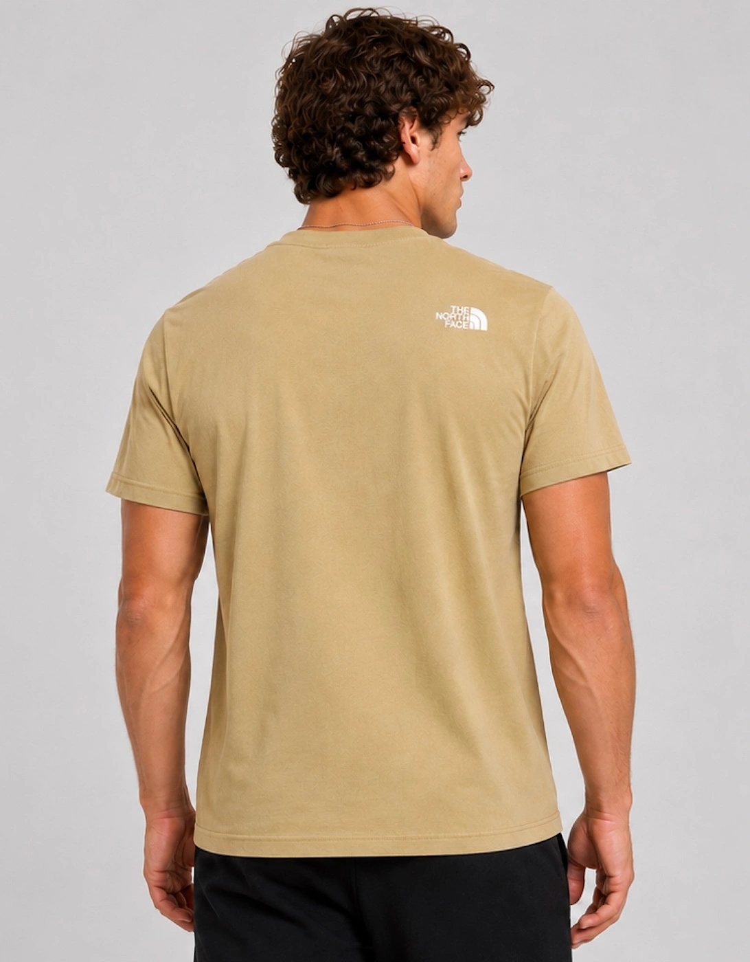 The North Face Mens M New Peak SS T-shirt in Khaki Stone