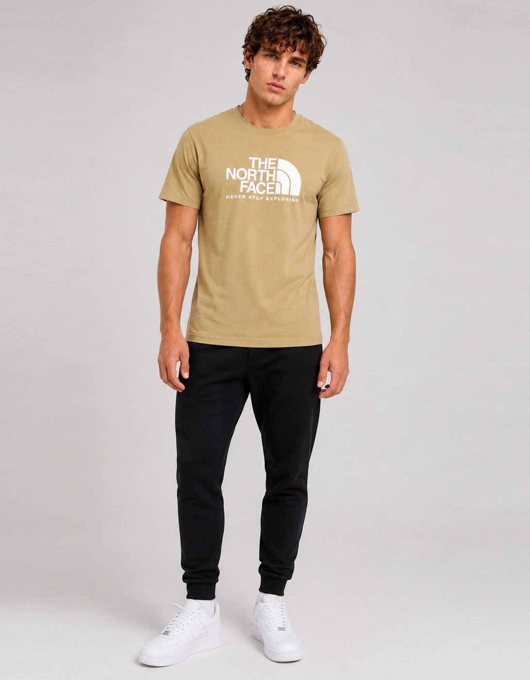 The North Face Mens M New Peak SS T-shirt in Khaki Stone