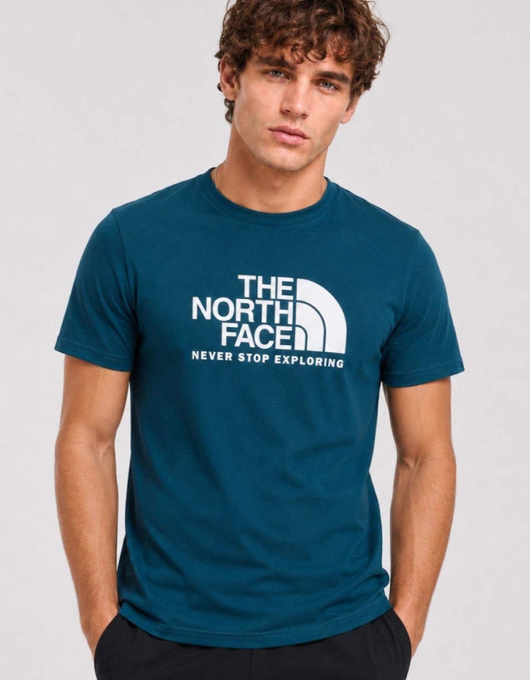 The North Face Mens M New Peak SS T-shirt in Midnight Petrol