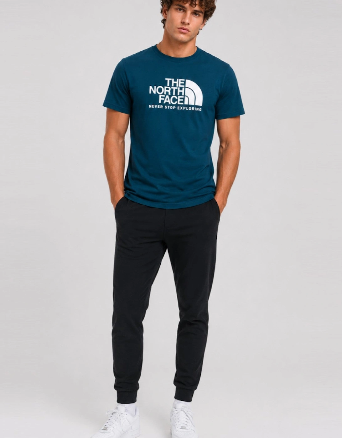 The North Face Mens M New Peak SS T-shirt in Midnight Petrol