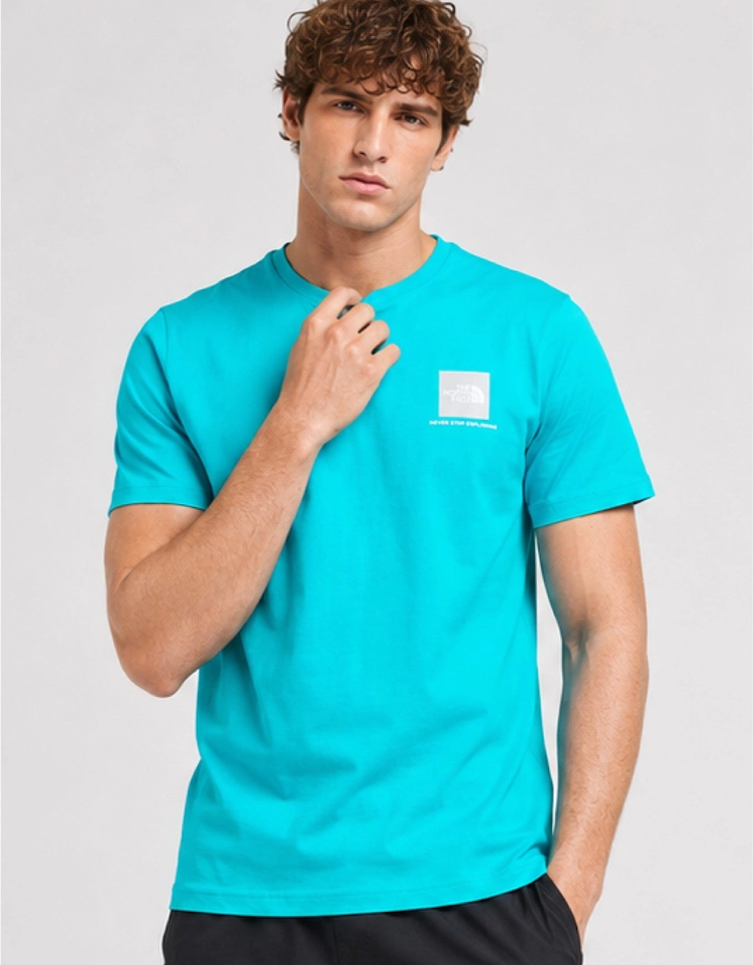 The North Face Mens M Small Box SS T-Shirt in Galactic Blue