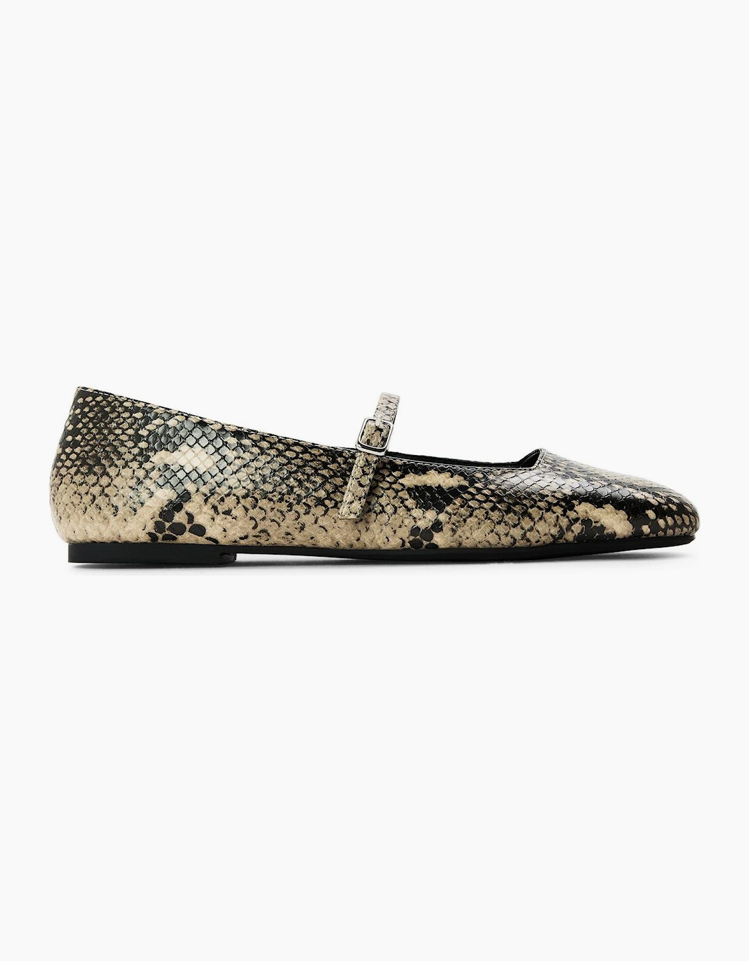 Ezri Snake Patterned Mary Janes Flats