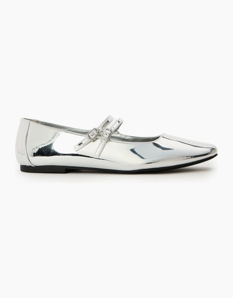 Alisah Metallic Mary Janes Flats