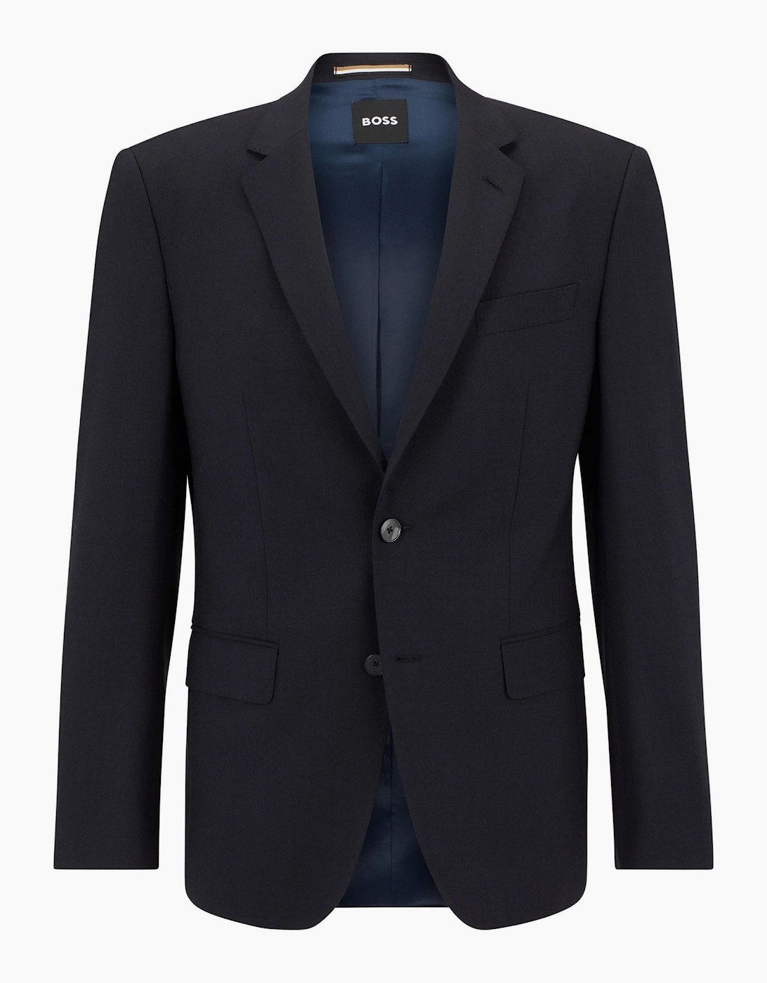Solid Patterned Notch Collared Blazer with Flap and Chest Pocket
