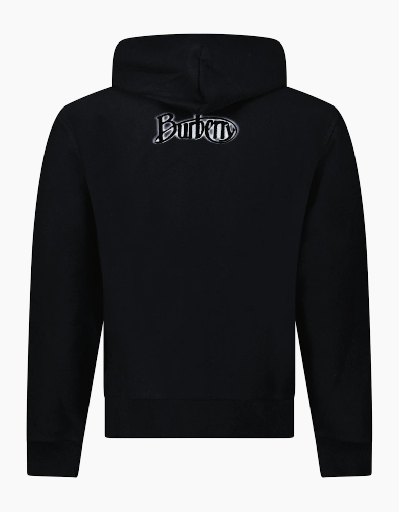 Burberry Archive Rear Felt Logo Hoodie in Black