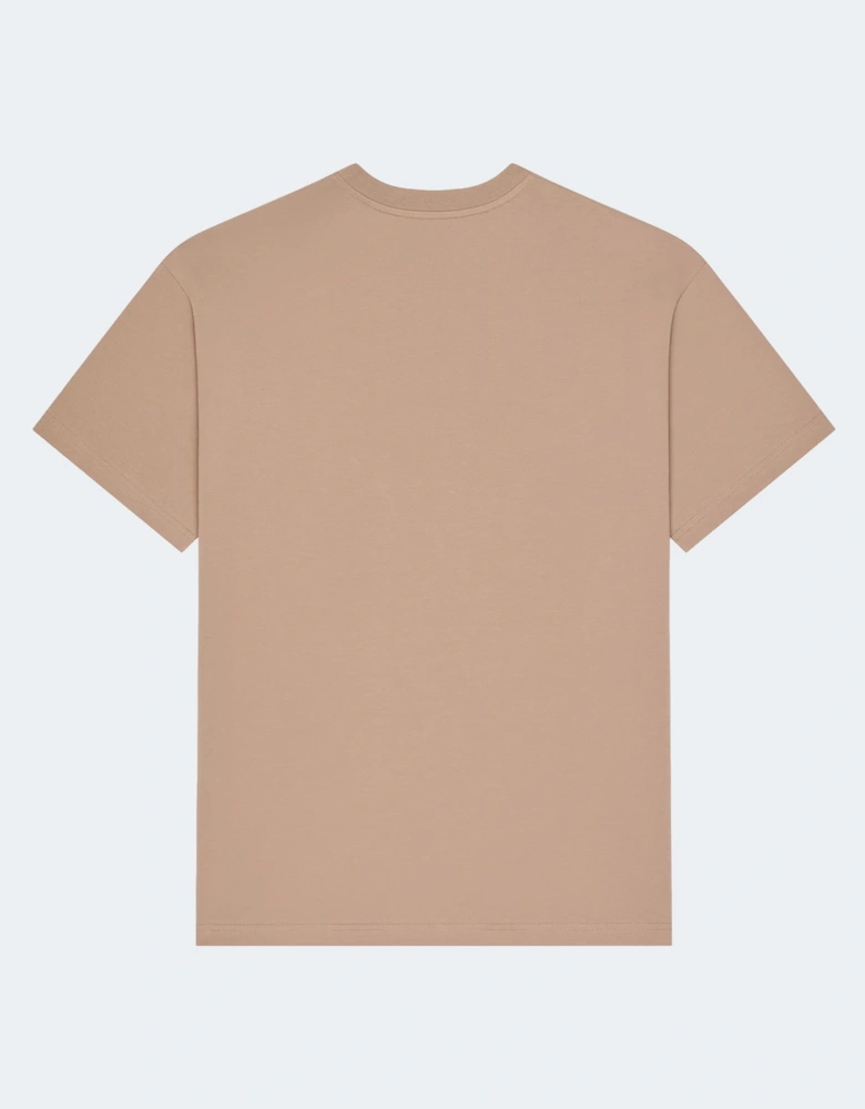 Branded Cotton T Shirt Beige