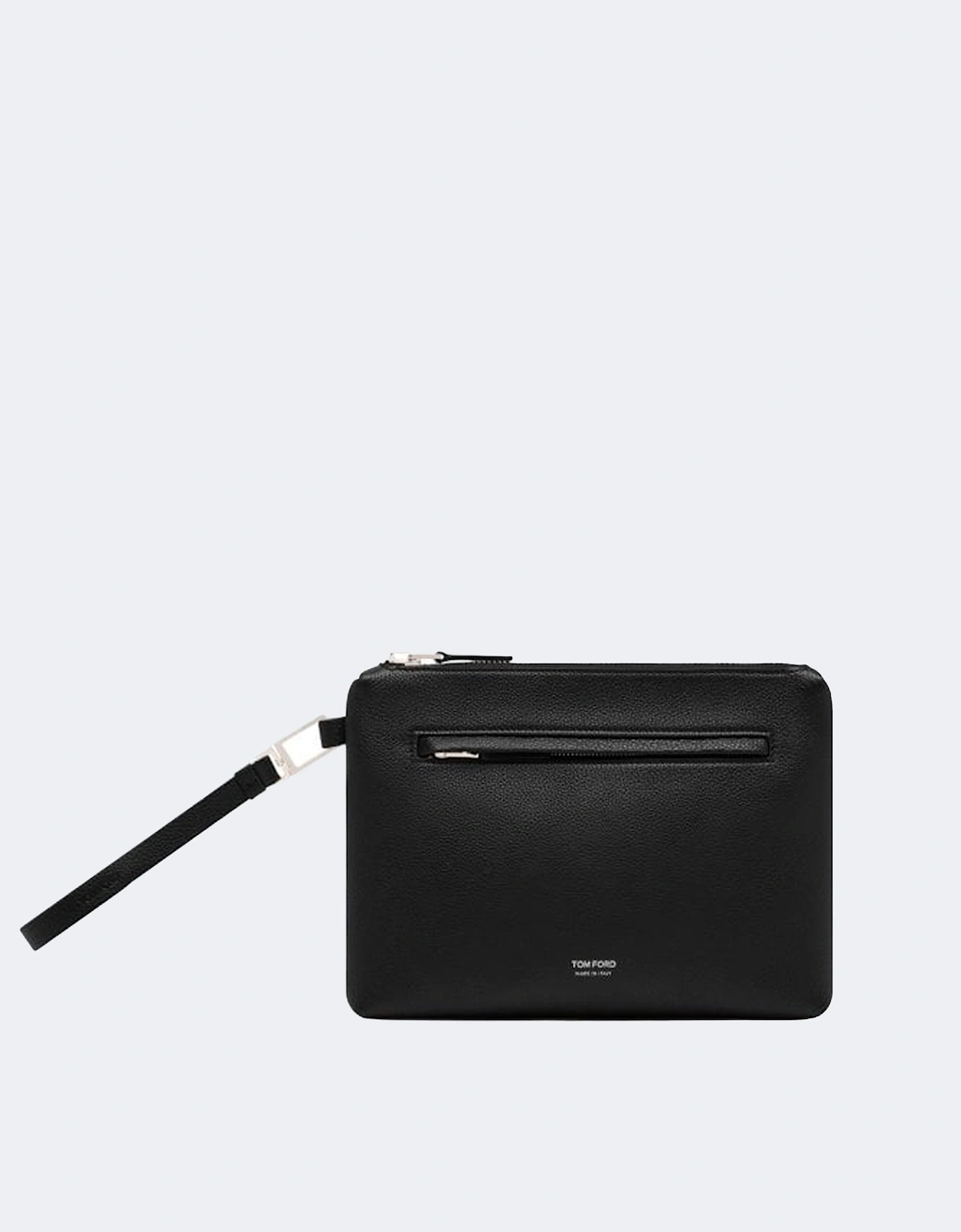 Grain Leather Pouch + Wristlet Black