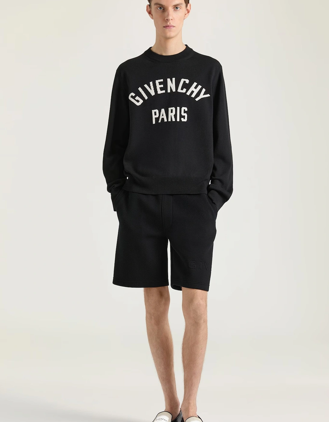 Couture Seam Crewneck Sweater Black