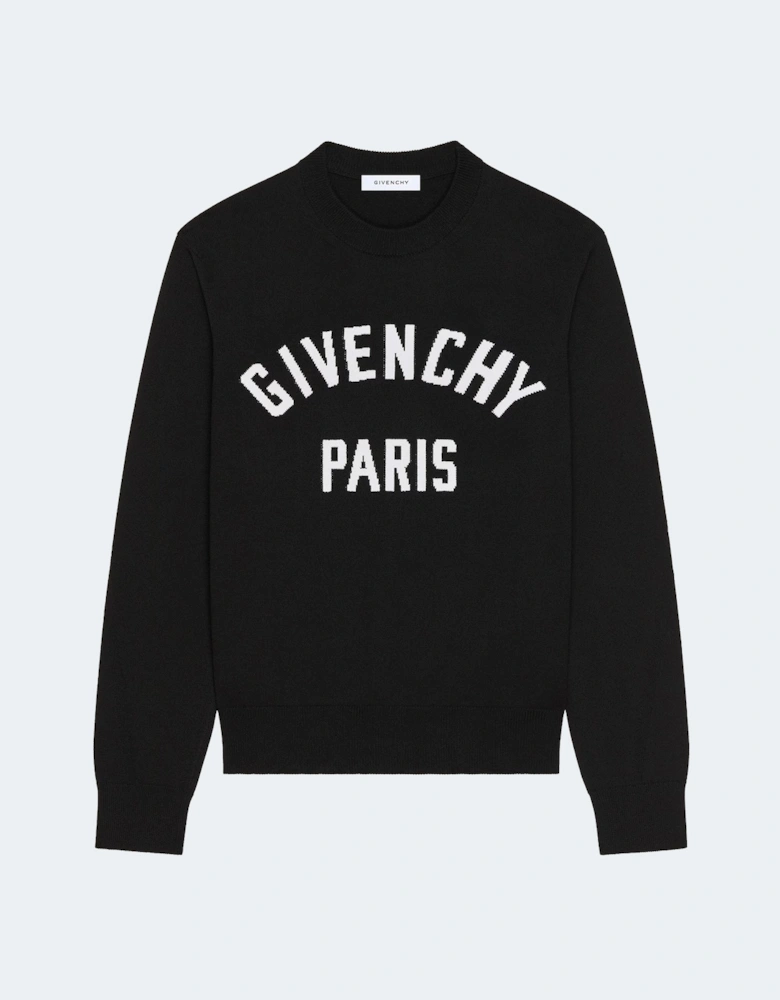 Couture Seam Crewneck Sweater Black