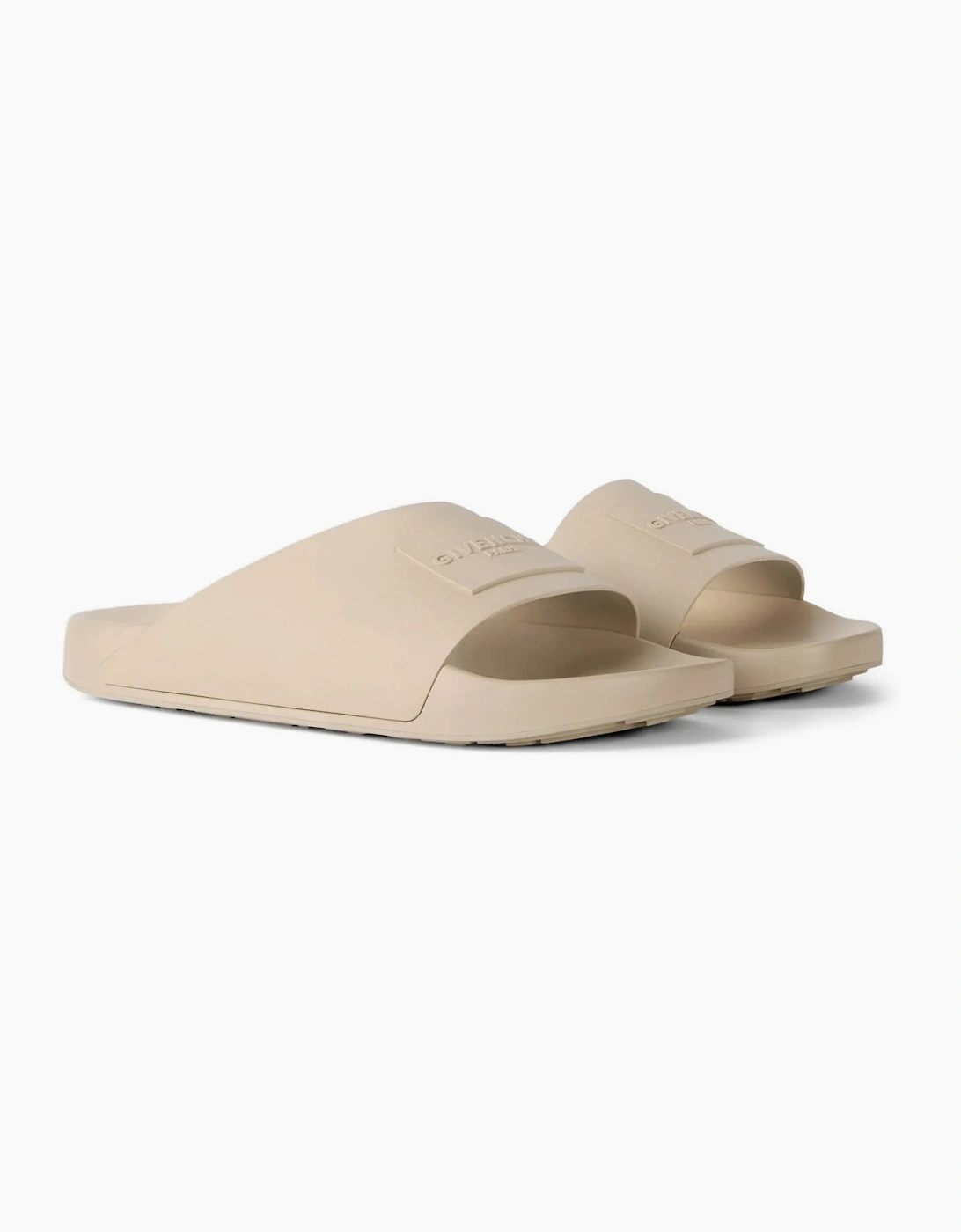 Label Slide Sandal Beige