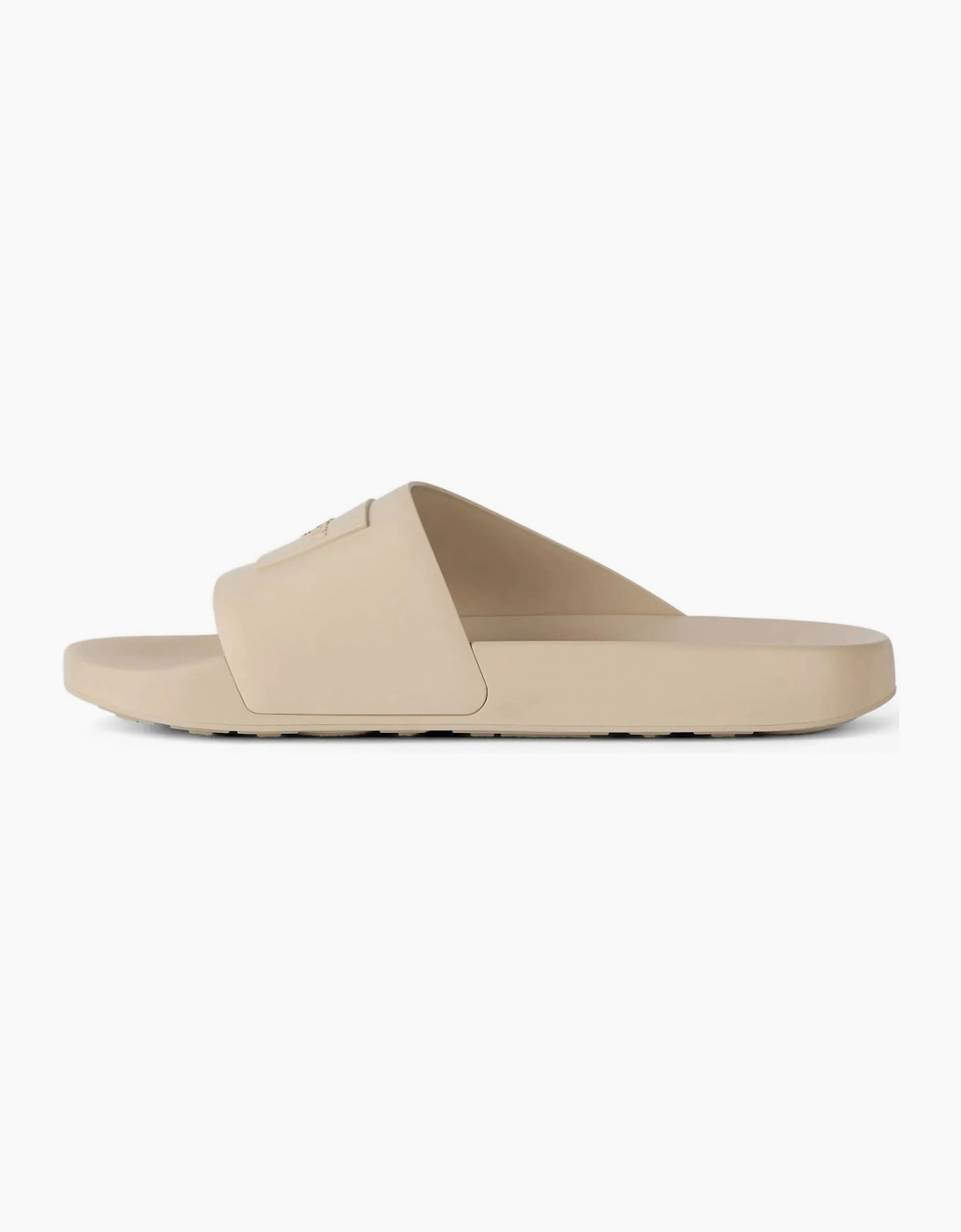 Label Slide Sandal Beige