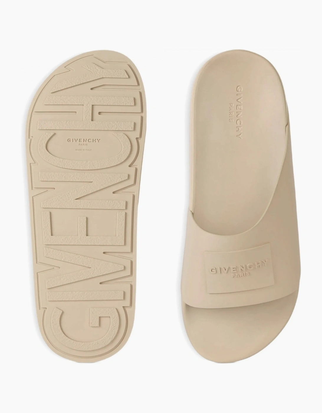 Label Slide Sandal Beige