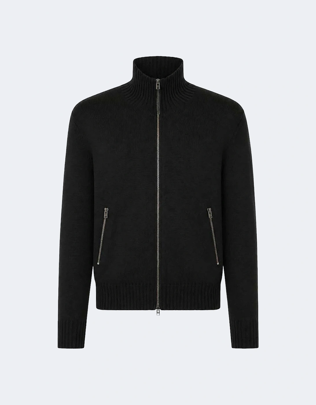 Leather Patches Zip Cardigan Black, 5 of 4