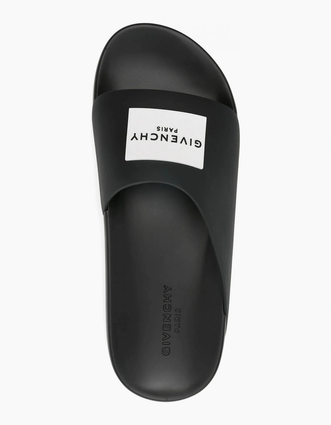 Label Slide Sandal Black